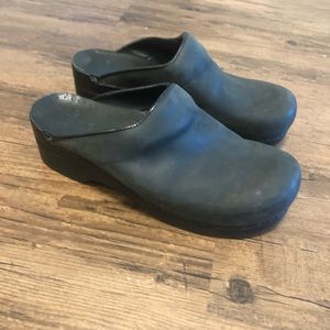 Dansko Black Suede Clogs Size 44